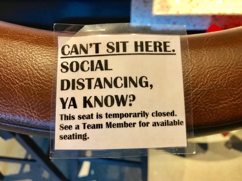 Yes, we know. Seating at local restaurants, with limited space due to COVID-19 social-distancing requirements, has become a challenge, especially for smaller restaurants. Many smaller restaurants have closed their dining rooms and offer carryout food only.